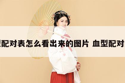 血型配对表怎么看出来的图片 血型配对图解