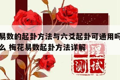 梅花易数的起卦方法与六爻起卦可通用吗对吗为什么 梅花易数起卦方法详解
