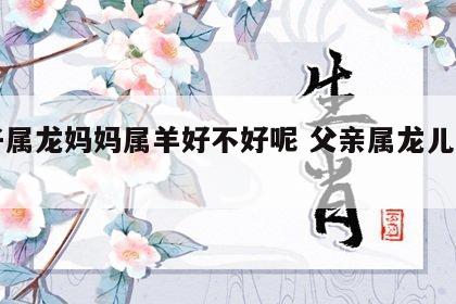 儿子属龙妈妈属羊好不好呢 父亲属龙儿子属羊
