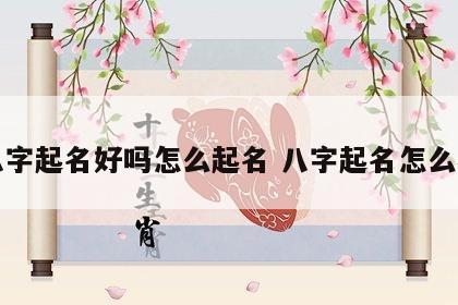 八字起名好吗怎么起名 八字起名怎么样