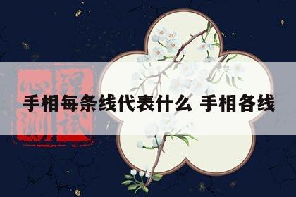手相每条线代表什么 手相各线