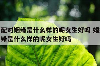 婚姻配对姻缘是什么样的呢女生好吗 婚姻配对姻缘是什么样的呢女生好吗