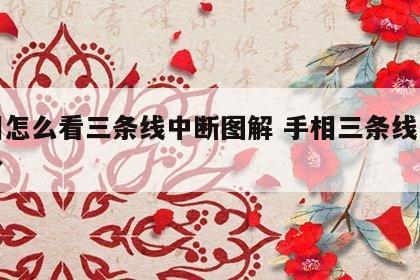 手相怎么看三条线中断图解 手相三条线怎么区分