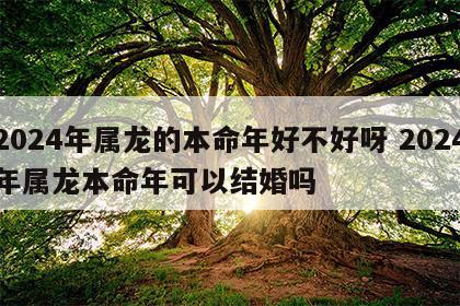 2024年属龙的本命年好不好呀 2024年属龙本命年可以结婚吗