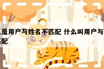 什么是用户与姓名不匹配 什么叫用户与姓名不匹配