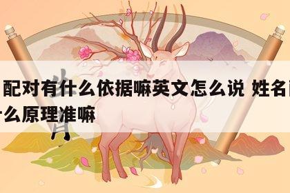 姓名配对有什么依据嘛英文怎么说 姓名配对是什么原理准嘛