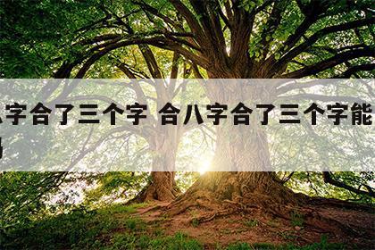 算八字合了三个字 合八字合了三个字能在一起吗