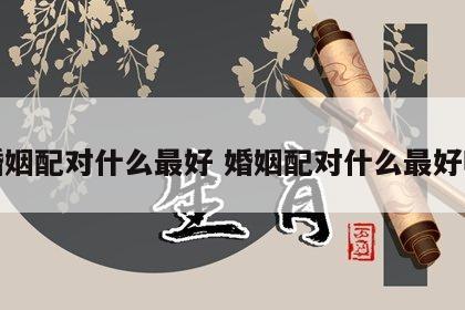 婚姻配对什么最好 婚姻配对什么最好呢