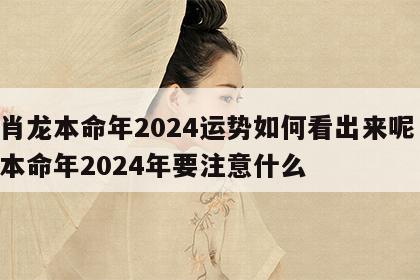 生肖龙本命年2024运势如何看出来呢 龙年本命年2024年要注意什么