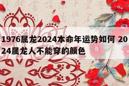 1976属龙2024本命年运势如何 2024属龙人不能穿的颜色