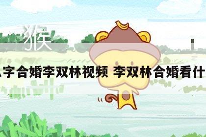 八字合婚李双林视频 李双林合婚看什么