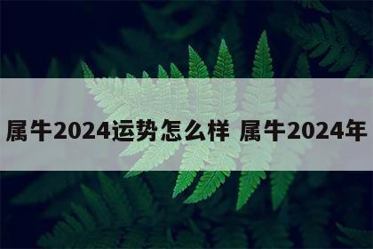 属牛2024运势怎么样 属牛2024年