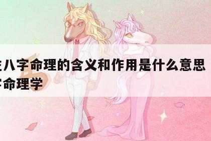 四柱八字命理的含义和作用是什么意思 四柱八字命理学