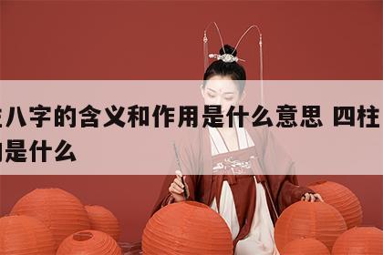 四柱八字的含义和作用是什么意思 四柱八字指的是什么