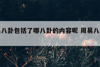 周易八卦包括了哪八卦的内容呢 周易八卦含义