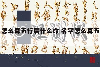 姓名怎么算五行属什么命 名字怎么算五行属性