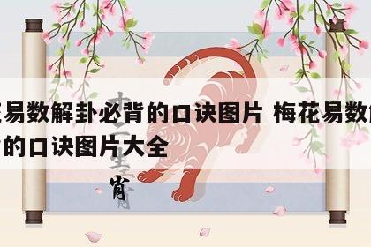 梅花易数解卦必背的口诀图片 梅花易数解卦必背的口诀图片大全