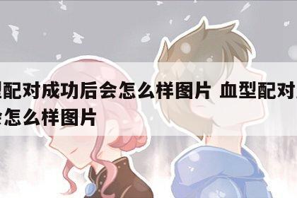 血型配对成功后会怎么样图片 血型配对成功后会怎么样图片