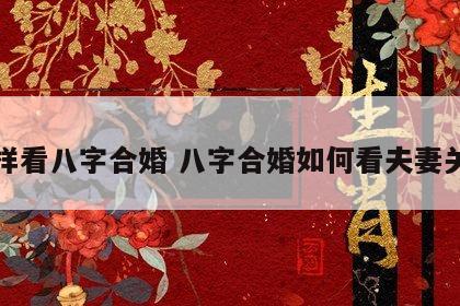 怎样看八字合婚 八字合婚如何看夫妻关系