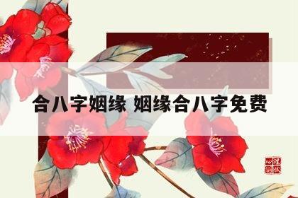 合八字姻缘 姻缘合八字免费