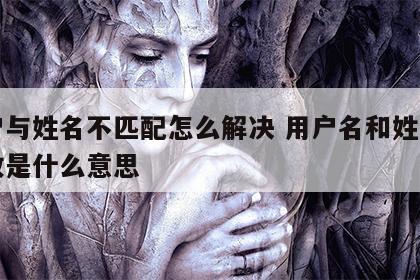 用户与姓名不匹配怎么解决 用户名和姓名不一致是什么意思