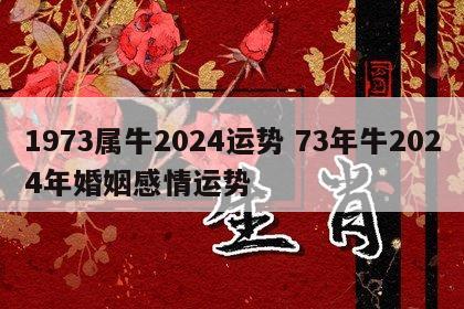 1973属牛2024运势 73年牛2024年婚姻感情运势