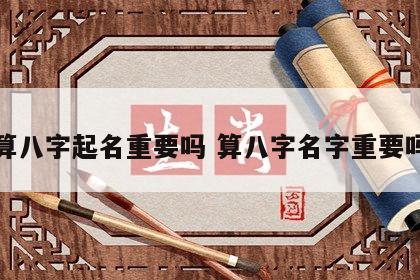 算八字起名重要吗 算八字名字重要吗