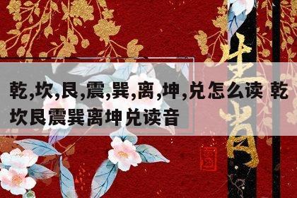 乾,坎,艮,震,巽,离,坤,兑怎么读 乾坎艮震巽离坤兑读音