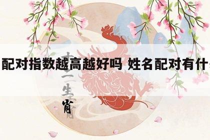 姓名配对指数越高越好吗 姓名配对有什么依据