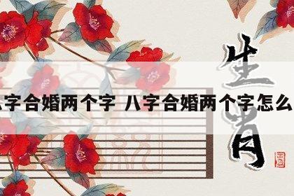 八字合婚两个字 八字合婚两个字怎么算
