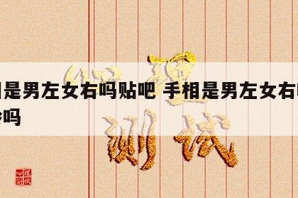 手相是男左女右吗贴吧 手相是男左女右吗分年龄吗