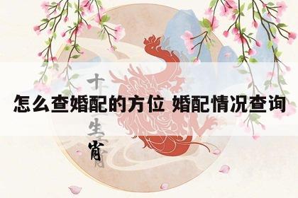 怎么查婚配的方位 婚配情况查询