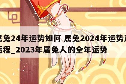 属兔24年运势如何 属兔2024年运势及运程_2023年属兔人的全年运势