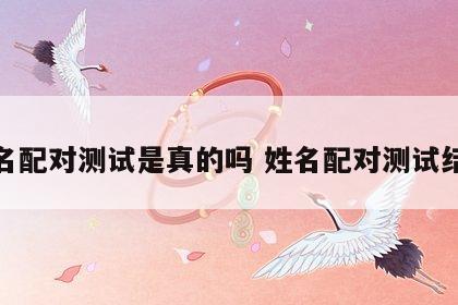 姓名配对测试是真的吗 姓名配对测试结果