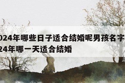 2024年哪些日子适合结婚呢男孩名字 2024年哪一天适合结婚