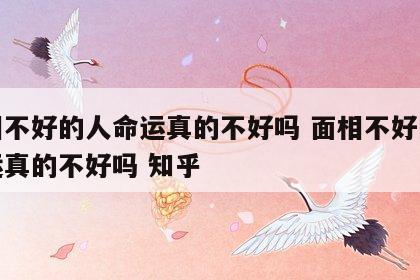 面相不好的人命运真的不好吗 面相不好的人命运真的不好吗 知乎