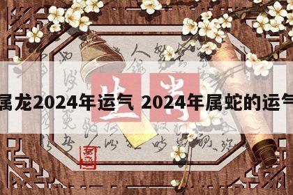 属龙2024年运气 2024年属蛇的运气