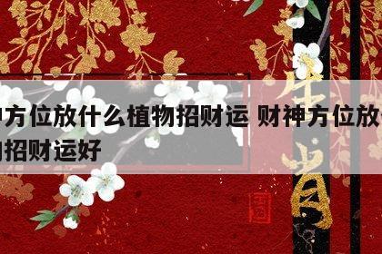 财神方位放什么植物招财运 财神方位放什么植物招财运好
