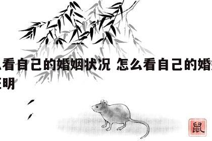 怎么看自己的婚姻状况 怎么看自己的婚姻状况证明