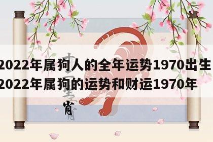 2022年属狗人的全年运势1970出生 2022年属狗的运势和财运1970年