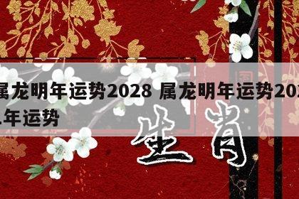属龙明年运势2028 属龙明年运势2021年运势
