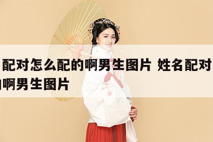 姓名配对怎么配的啊男生图片 姓名配对怎么配的啊男生图片