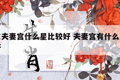 女生夫妻宫什么星比较好 夫妻宫有什么星比较好