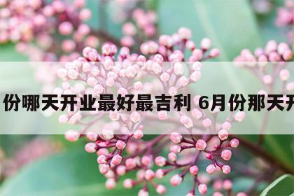 6月份哪天开业最好最吉利 6月份那天开业