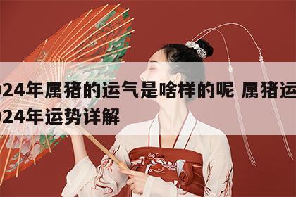 2024年属猪的运气是啥样的呢 属猪运势2024年运势详解