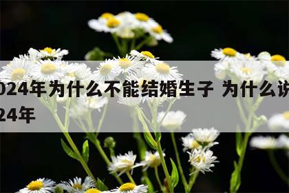 2024年为什么不能结婚生子 为什么说2024年