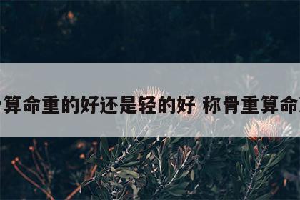 称骨算命重的好还是轻的好 称骨重算命准吗