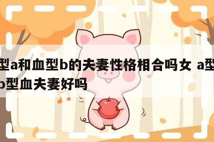 血型a和血型b的夫妻性格相合吗女 a型血和b型血夫妻好吗