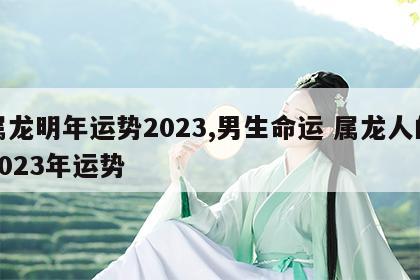 属龙明年运势2023,男生命运 属龙人的2023年运势