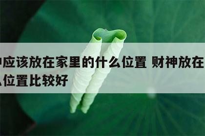 财神应该放在家里的什么位置 财神放在家里什么位置比较好